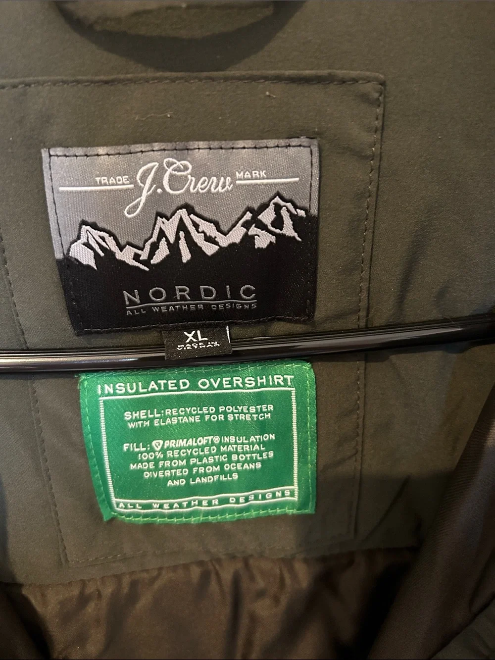 J. Crew Men's Quilted Jacket in Olive